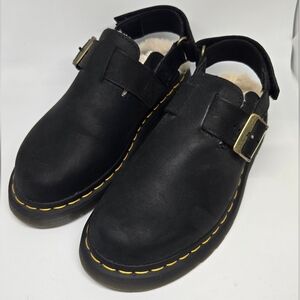 Dr Marten Jorge II Faux Fur Lined Leather Slingback Mules